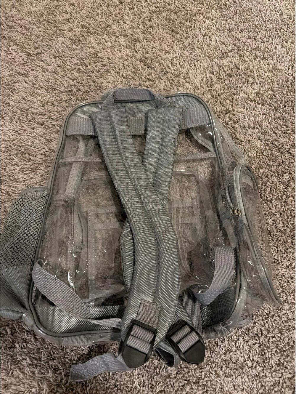Smarty Clear Gray Transparent Backpack - Picture 2 of 2